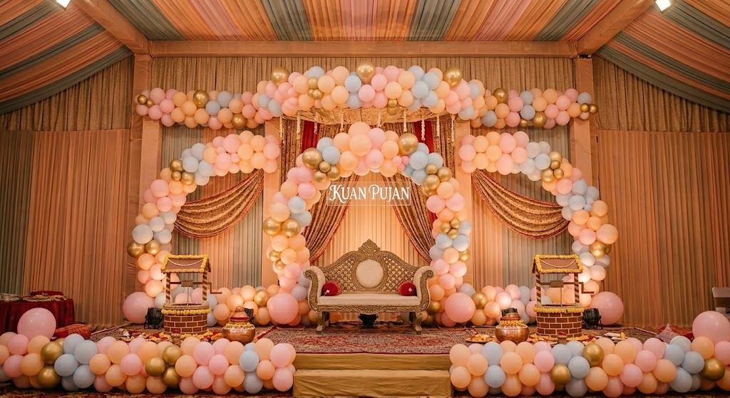 Kua pujan decoration with marigold and balloons — Chandigarh