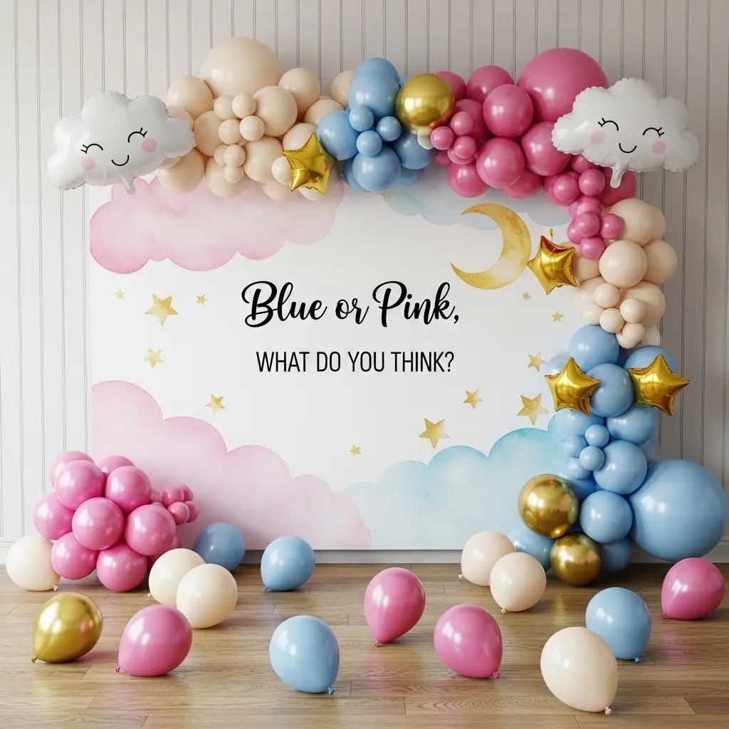 Baby shower and godbharai decoration with pastel balloons — Chandigarh