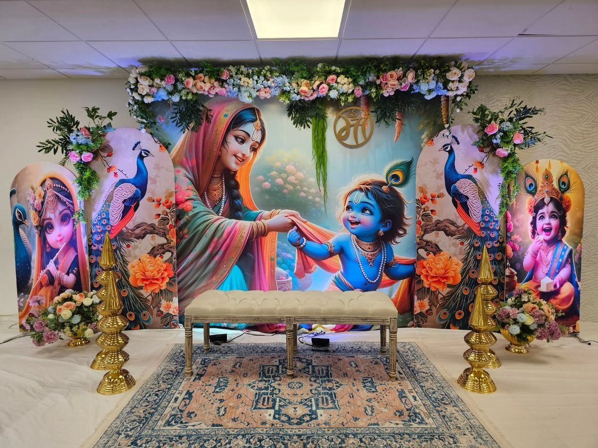 Baby shower and godbharai decoration with pastel balloons — New Chandigarh