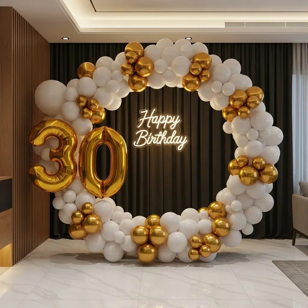 Birthday balloon room decoration at home — Sector 79 Mohali