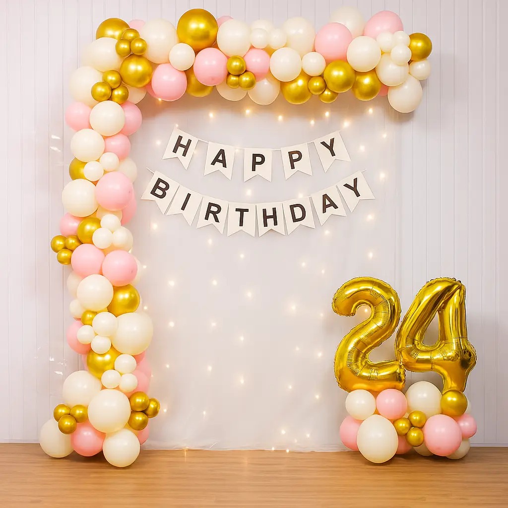 Birthday balloon room decoration at home — Zirakpur