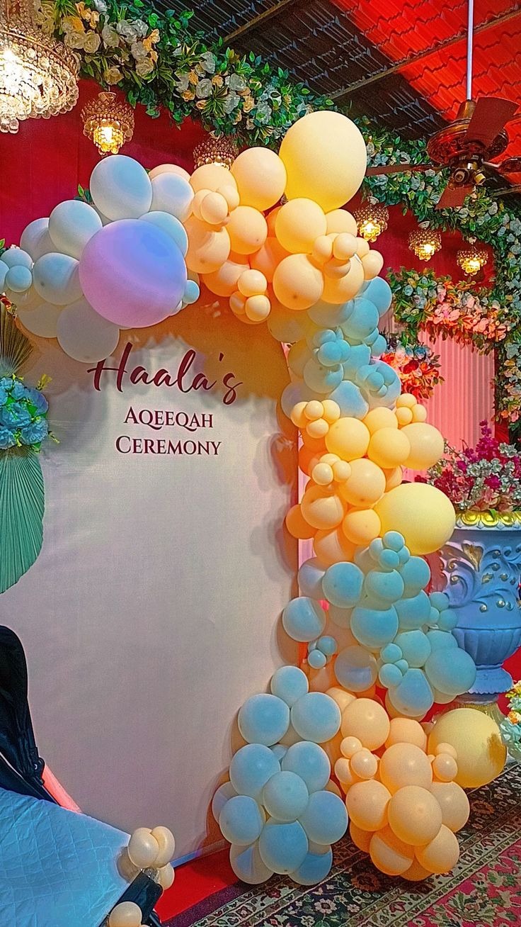 Naming ceremony namkaran balloon decoration with name foil — Panchkula