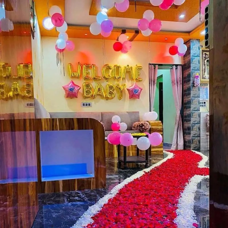 Welcome baby homecoming balloon decoration — Aerocity Mohali