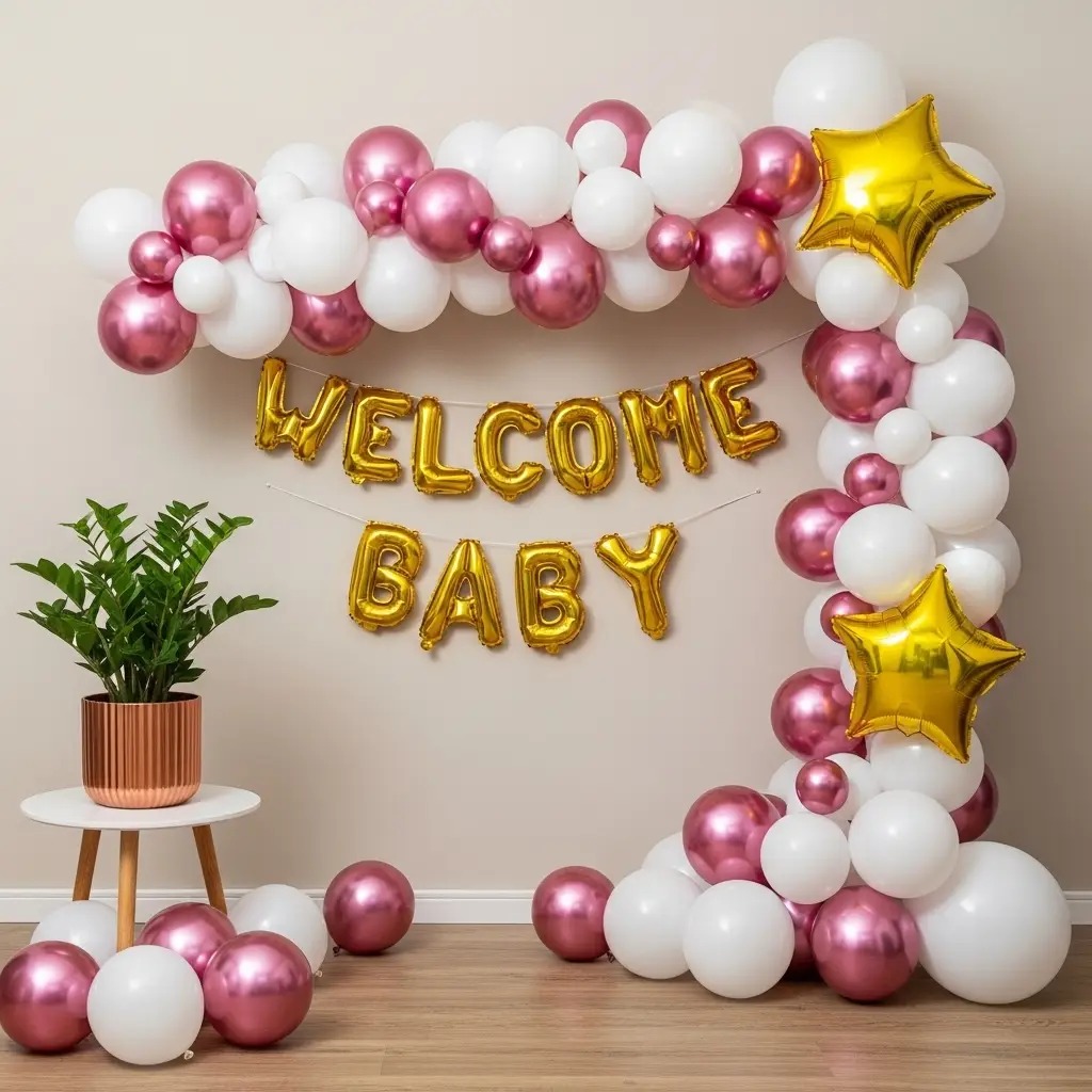 Welcome baby homecoming balloon decoration — Panchkula