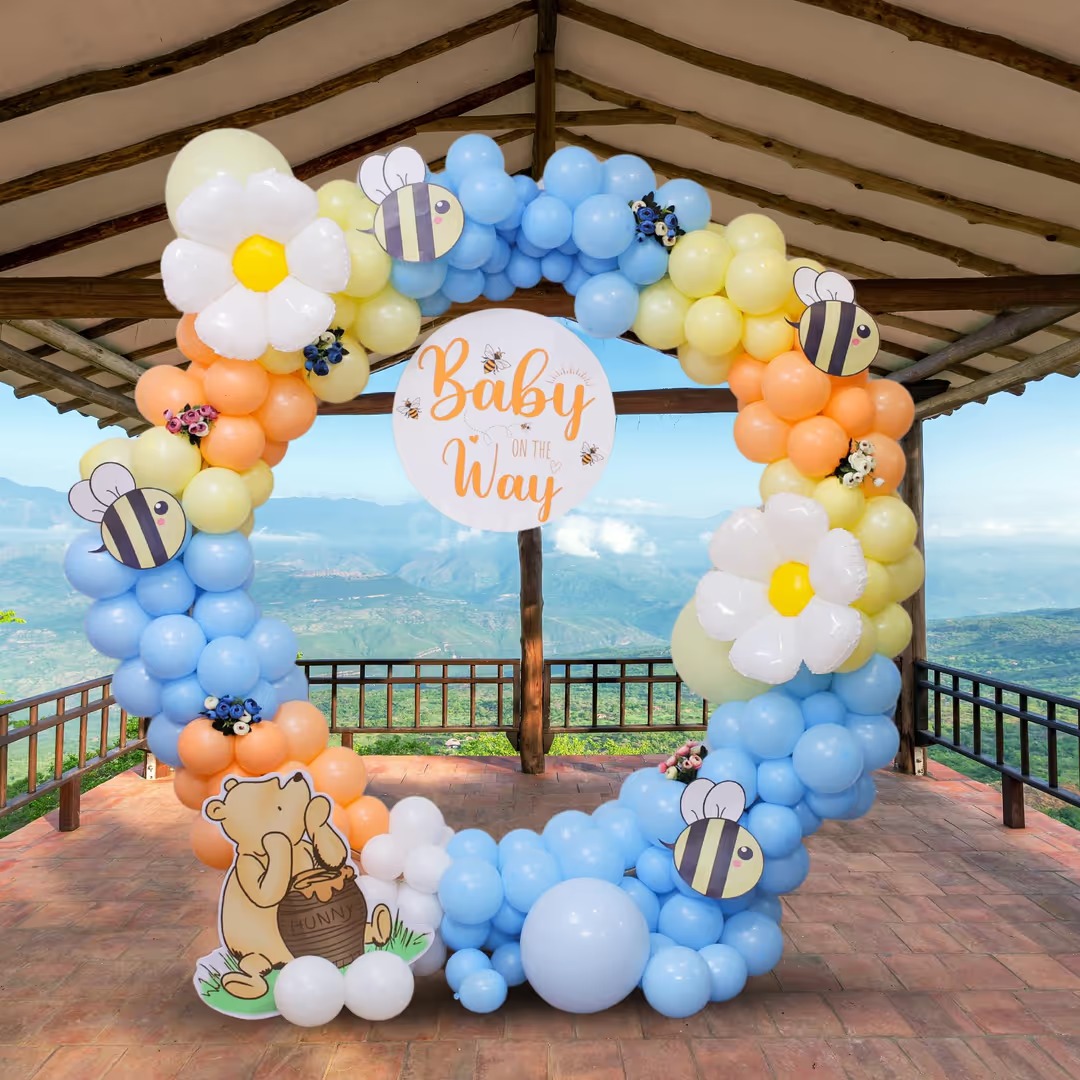 Baby shower and godbharai decoration with pastel balloons — Aerocity Mohali