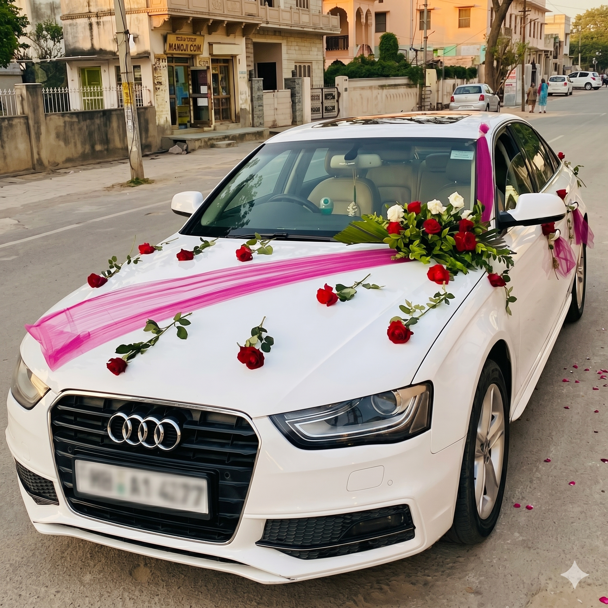 Car boot surprise decoration with balloons and lights — Zirakpur